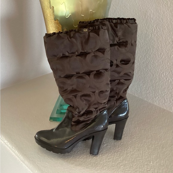 Coach “Loryn” C Logo Brown High Heel Boot - Picture 3 of 14